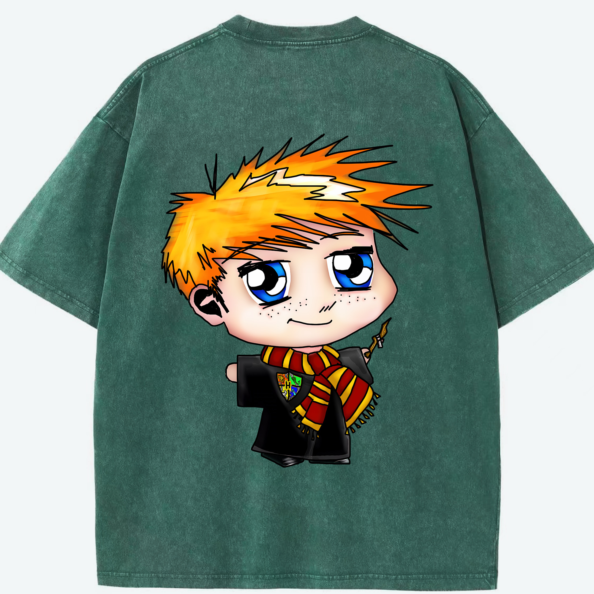 （画像用） Harry Potter ハリー・ポッターシリーズ 綿100% ヴィンテージ風 半袖Tシャツ（背面プリント）